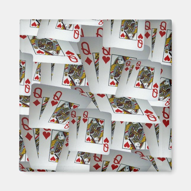 Playing Poker Queens Design, Magnet (Front)