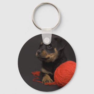 Playing Puppy 7 Keychain