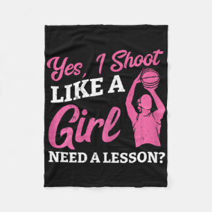 Playing Sketll Like A Girl Ller Sketll Player Girl Fleece Blanket
