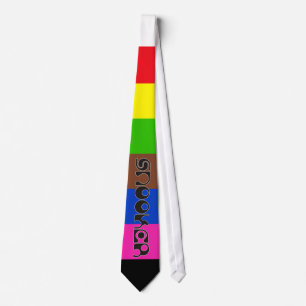 PLAYING SNOOKER modern font & coloured stripes Tie