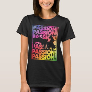 Playing the Grand Piano Colorful Womens Pianist T-Shirt