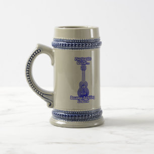 Playing the guitar because adulting is hard. beer stein