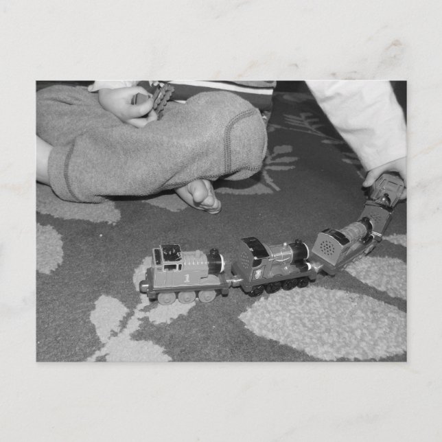 Playing Train Postcard (Front)