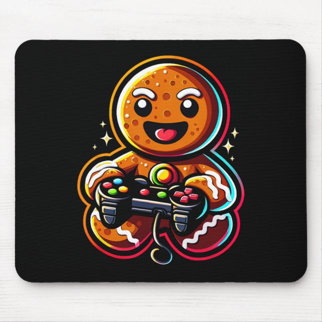 Playing Video Game Controller Gamer Christmas  Mouse Pad (Front)