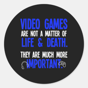 Playing Video Games Fun PC Console Gamer Geek 1 Classic Round Sticker