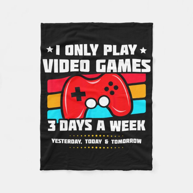 Playing Video Games - Pc Console Gaming - Funny Vi Fleece Blanket (Front)