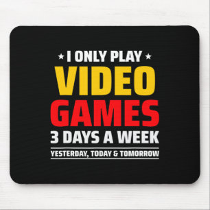 Playing Video Games - Pc Console Gaming - Funny Vi Mouse Pad