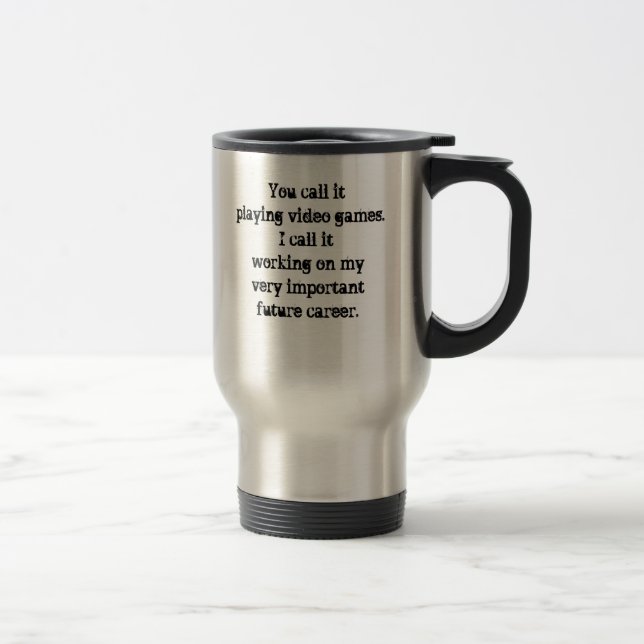 Playing Video Games: Professional Development Travel Mug (Right)