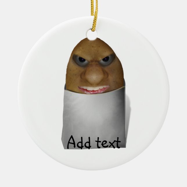 Playing With Potatoes - The Potato Nose Ceramic Ornament (Front)