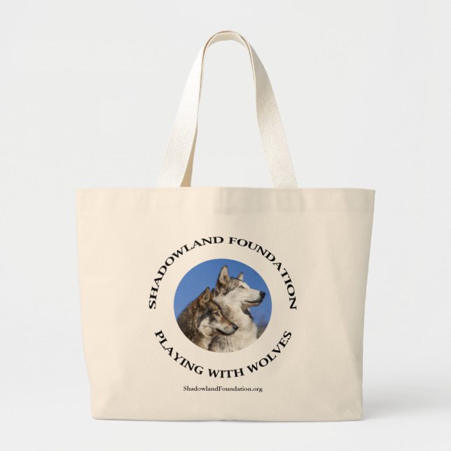 Playing with Wolves Large Tote Bag (Front)