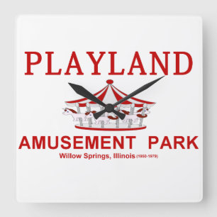 Playland Amusement Park, Willow Springs, IL Square Wall Clock