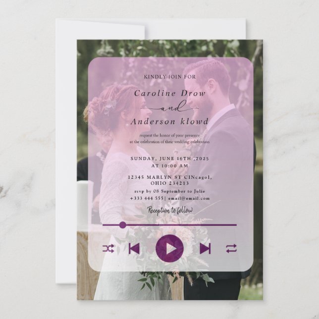 Playlist wedding Invitation (Front)