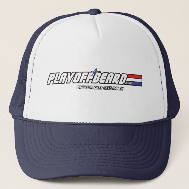 Playoff Beard. com Trucker Hat (Front)