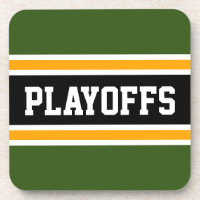 PLAYOFFS Bold Forest Green Yellow Black Stripes