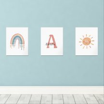 Playroom Nursery Wall Art Decor Boho