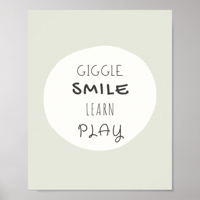 playroom Poster & Prints. giggle.smile.learn.play (Front)