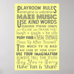Playroom Rules Poster