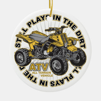 Plays in the Dirt ATV Ceramic Ornament