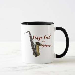 Plays Well Saxophone Mug