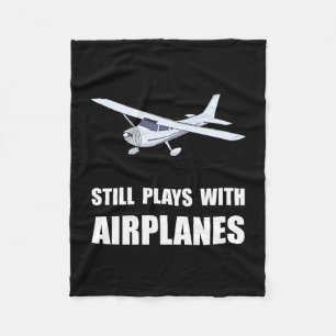 Plays With Airplanes Fleece Blanket