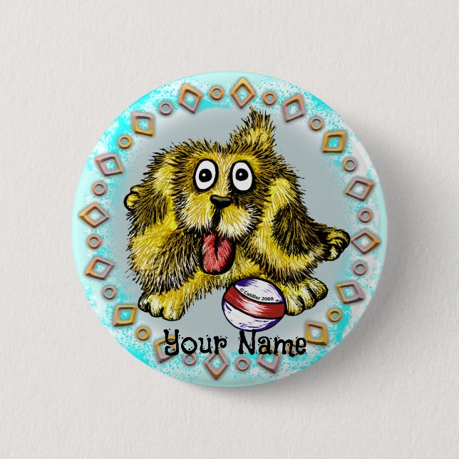 Playtime Dog 2 Inch Round Button (Front)