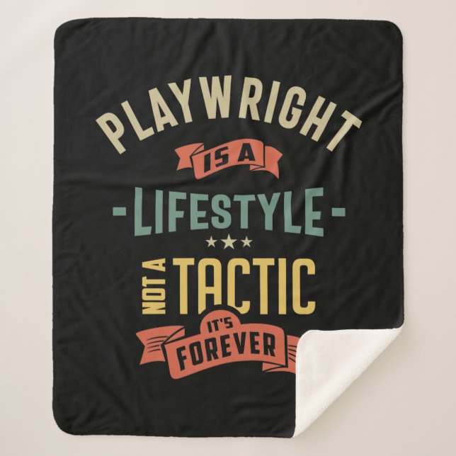 Playwright Job Title Gift Sherpa Blanket (Front)