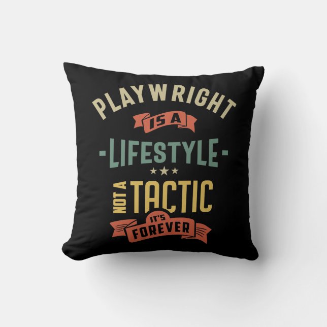Playwright Job Title Gift Throw Pillow (Front)