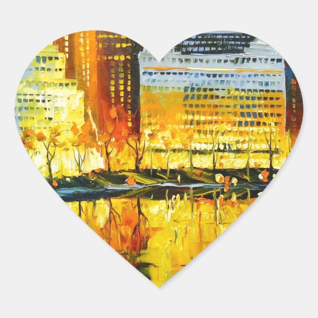 Plaza Central Park Hotel in New York Heart Sticker (Front)