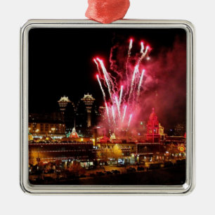 Plaza Christmas Lights Fireworks Ornament