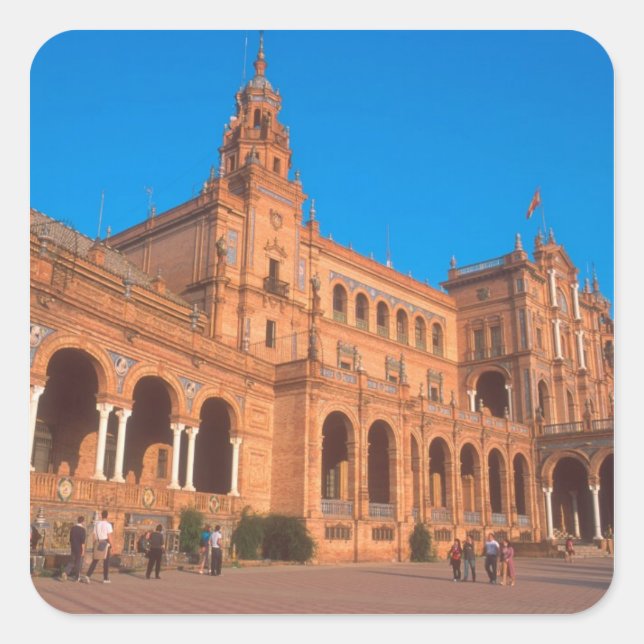 Plaza de Espana in Seville, Spain. Square Sticker (Front)