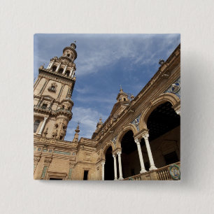 Plaza de Espana, Seville, Andalusia, Spain 2 Inch Square Button