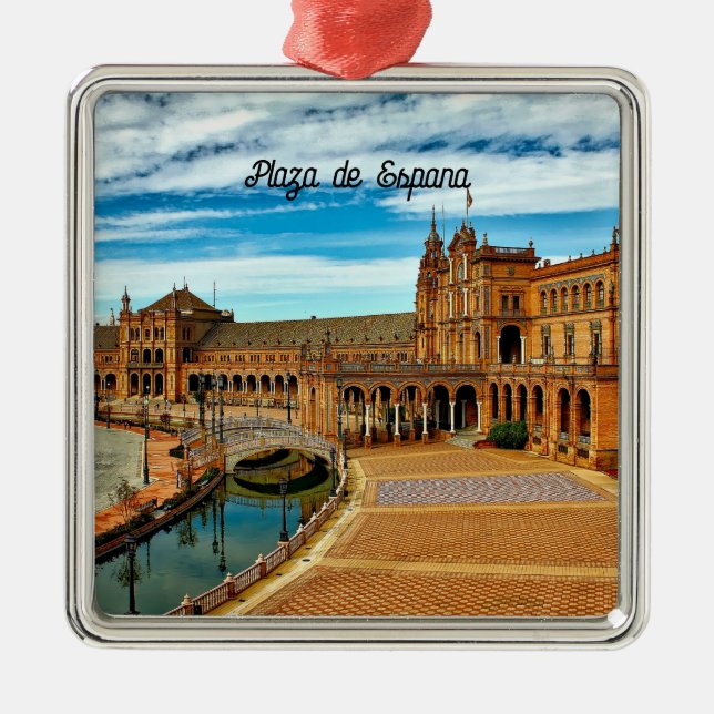 Plaza de Espana, Seville. Spain Metal Ornament (Front)