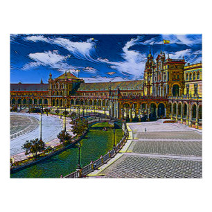 Plaza De Espana - Seville Spain Poster