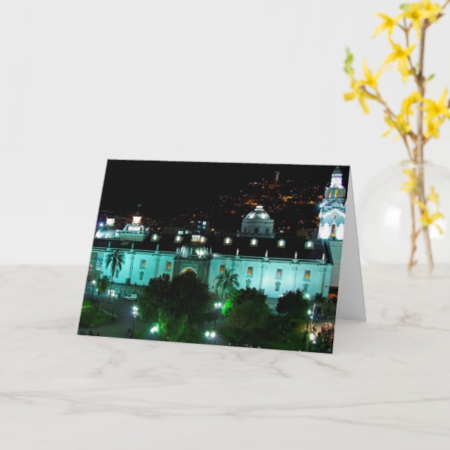Plaza de la Independencia, Quito, Ecuador Card (Yellow Flower)