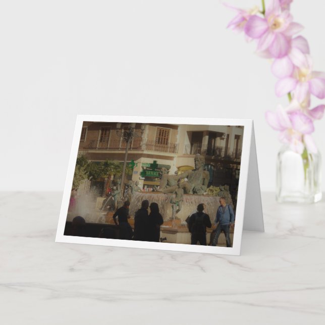 Plaza De La Virgen, Valencia, Spain Card (Orchid)