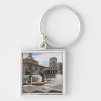 Plaza De La Virgin And Basilica De Virgen Keychain