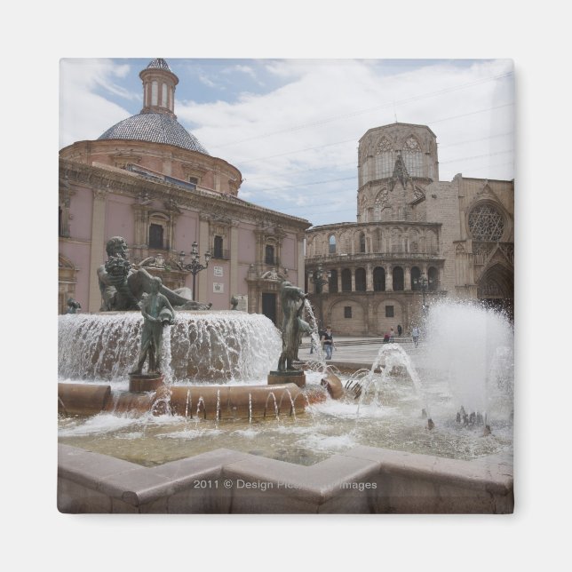 Plaza De La Virgin And Basilica De Virgen Magnet (Front)
