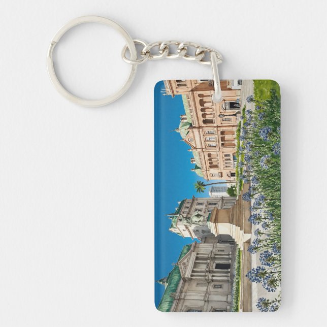 Plaza de Mayo Buenos Aires Argentina Watercolor Keychain (Front)