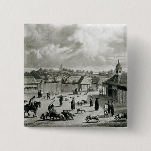 Plaza de San-Carlos de Chiloe, 1835  ] 2 Inch Square Button