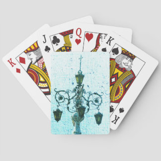 Plaza Light Blue Crackle Playing Cards