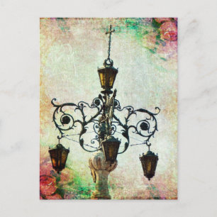 Plaza Light Floral Grunge Postcard