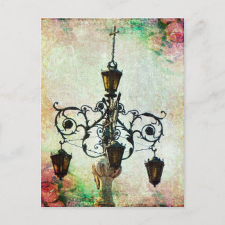 Plaza Light Floral Grunge Postcard