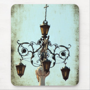 Plaza Light Music Notes Grunge Mouse Pad