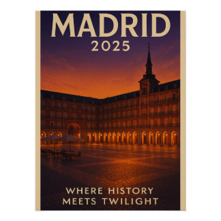 Plaza Mayor Glow – Madrid Poster
