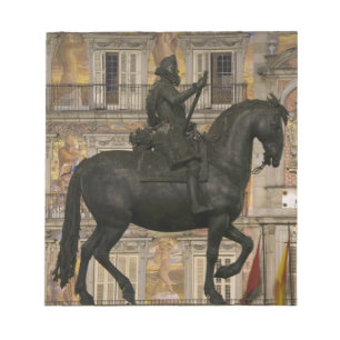 Plaza Mayor with statue of Filipe III, Madrid, Notepad