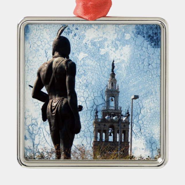 Plaza View Metal Ornament (Front)