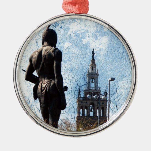 Plaza View Metal Ornament (Front)