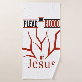Plead the Blood of Jesus Bath Towel Set (White)