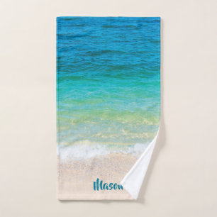 Pleasant Beach (with personalized name) Hand Towel