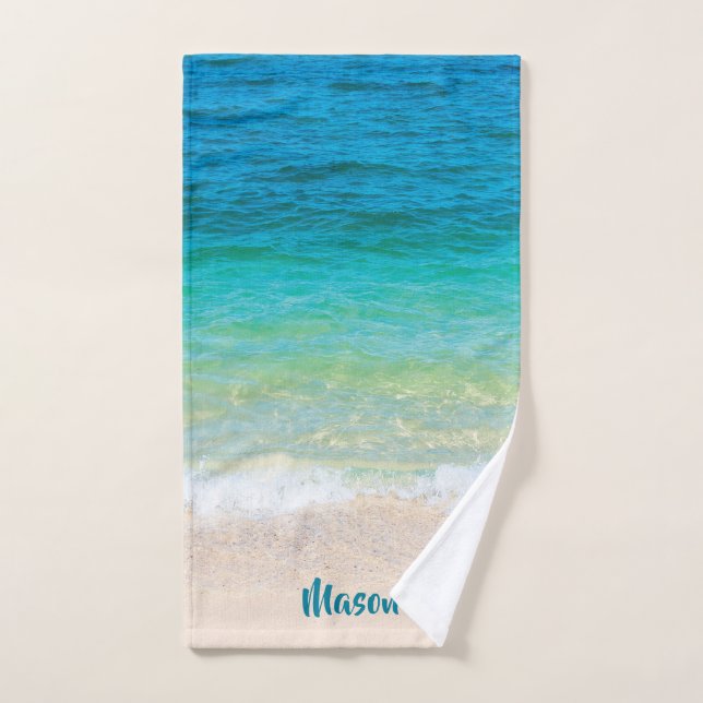 Pleasant Beach (with personalized name) Hand Towel (Hand Towel)
